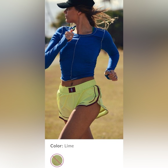 Free People Movement ~ Varsity Blues Shorts ~ NWT~ XS ~ Lime - Picture 9 of 16